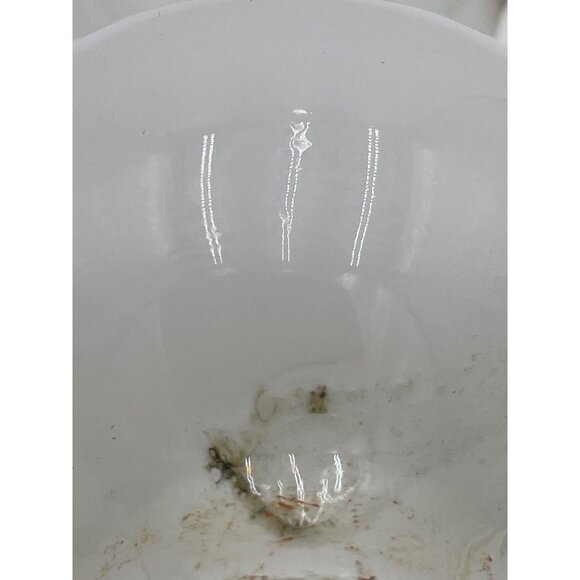 Miniature White Milk Glass Oil Lamp Hand-Painted Floral Design & Decorative Trim - Picture 6 of 7